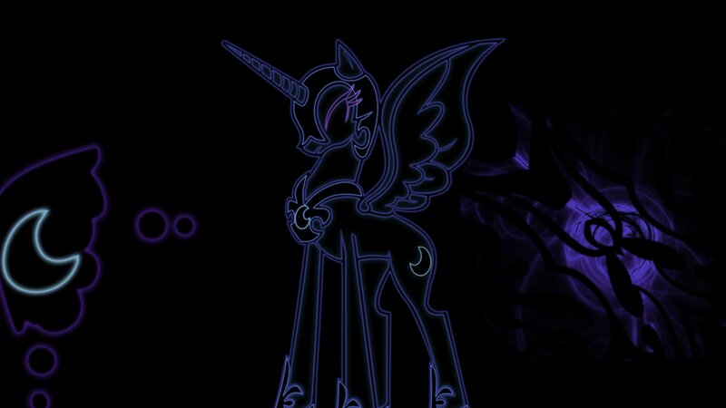 Neon Outline of a Unicorn — Black
