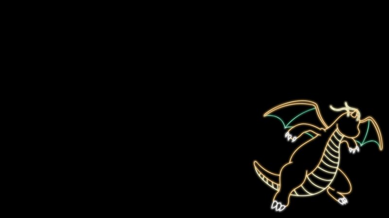 Neon Outline of Dragon