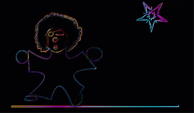 Neon Outline of Person