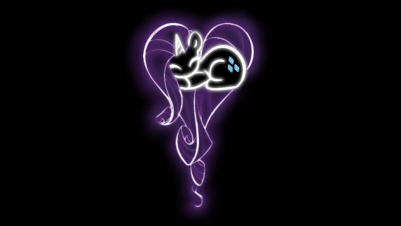 Neon Outline of Pony — Purple