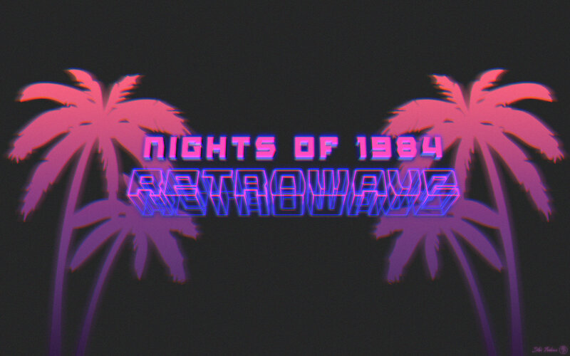 Neon Palm Trees — Purple, Retro