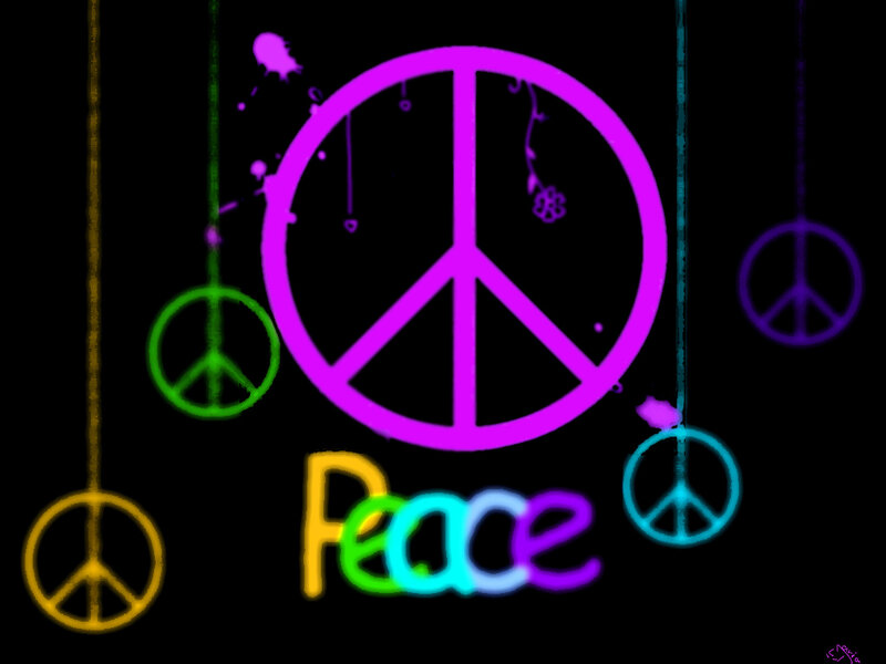 Neon Peace Symbols