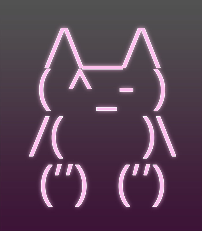 neon pink cat emoji