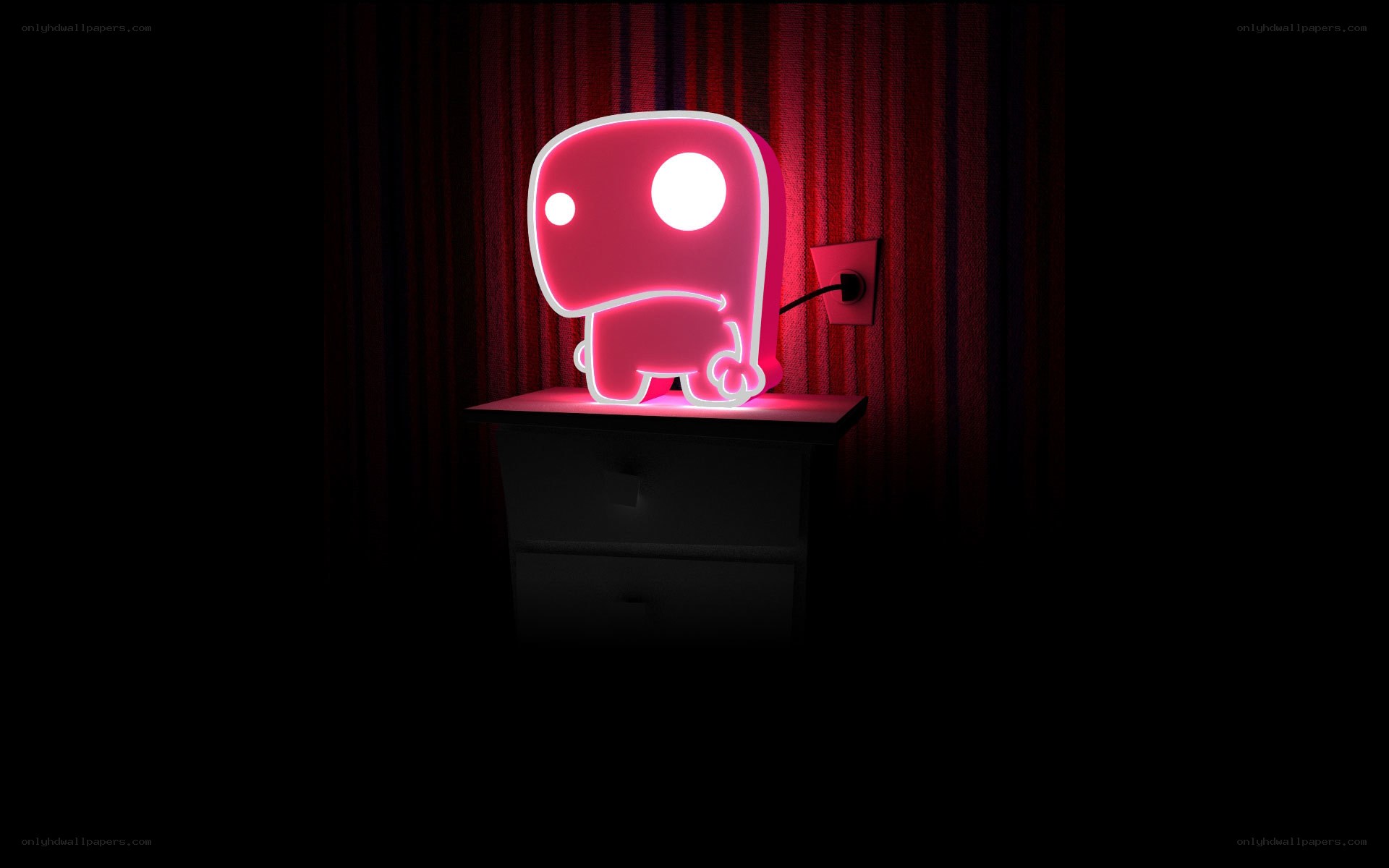 neon pink character lamp