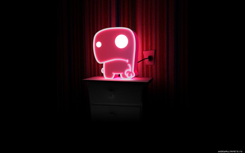 neon pink character lamp