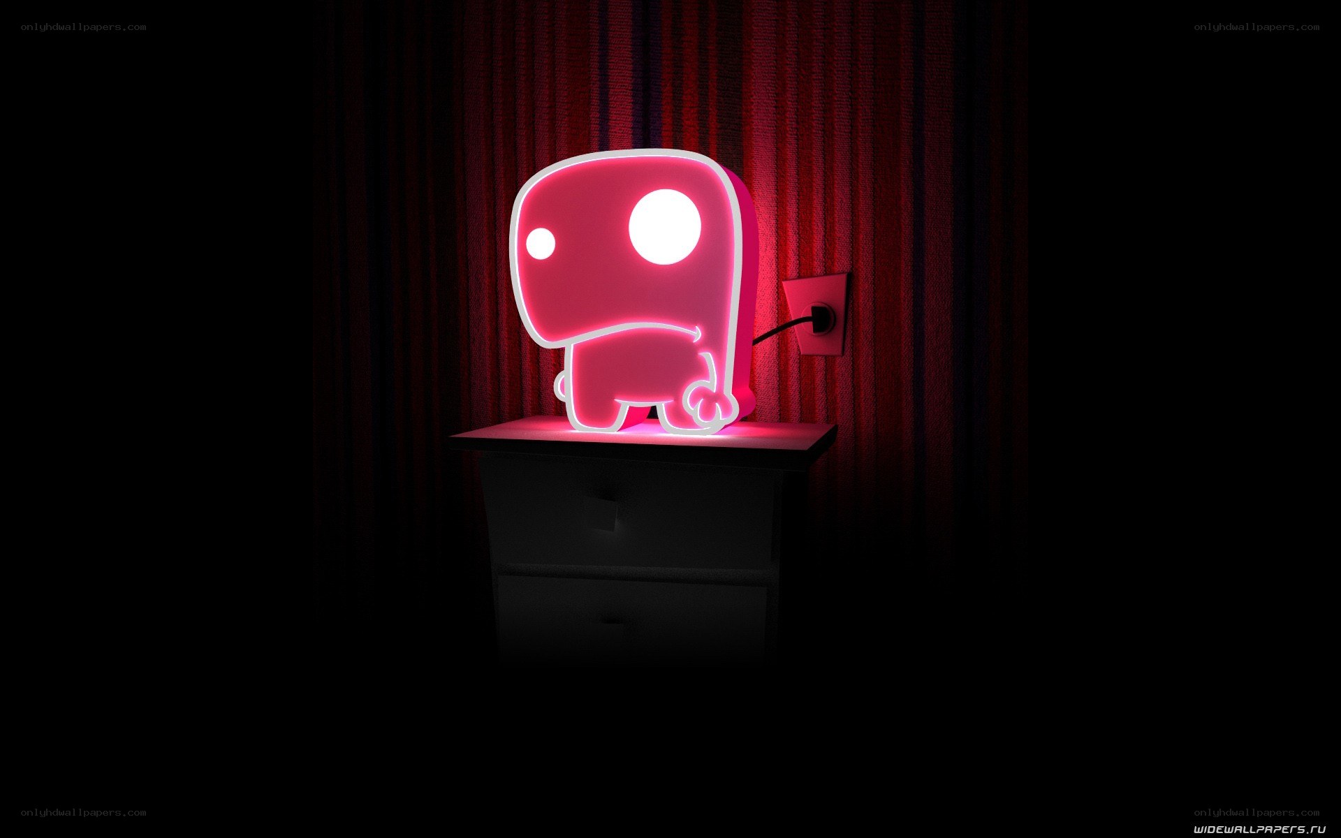 neon pink character lamp