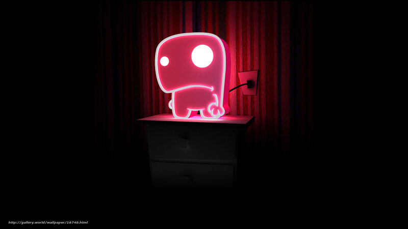 neon pink creature lamp