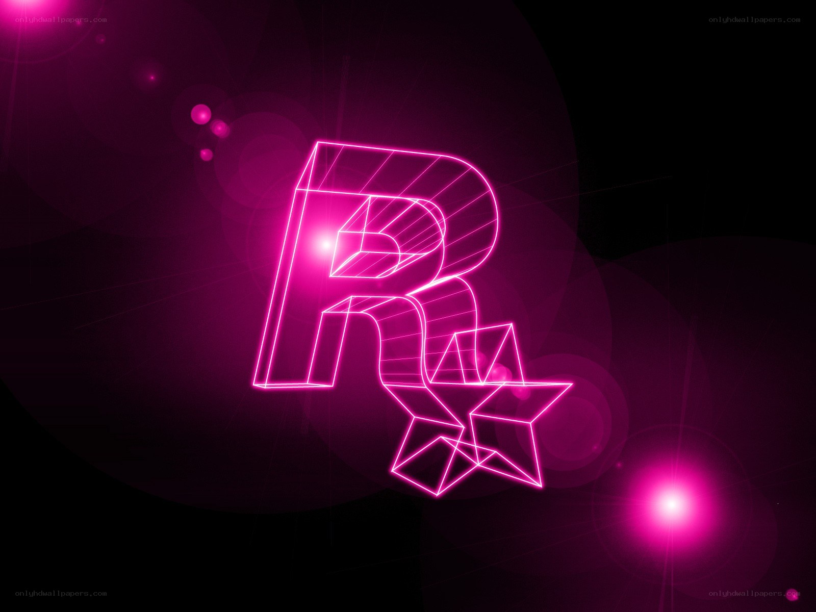 Neon pink Rockstar Games logo