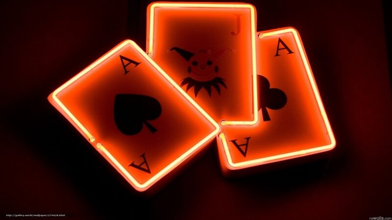 neon playing cards display