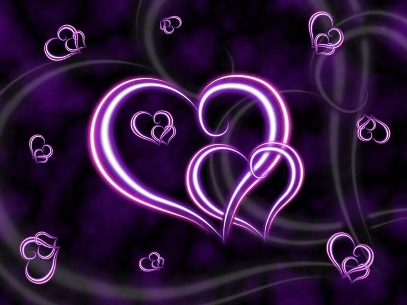 Neon Purple Hearts — Romantic