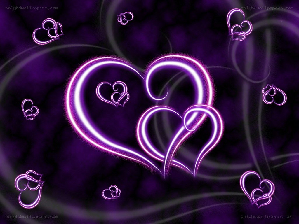 neon purple hearts wallpaper