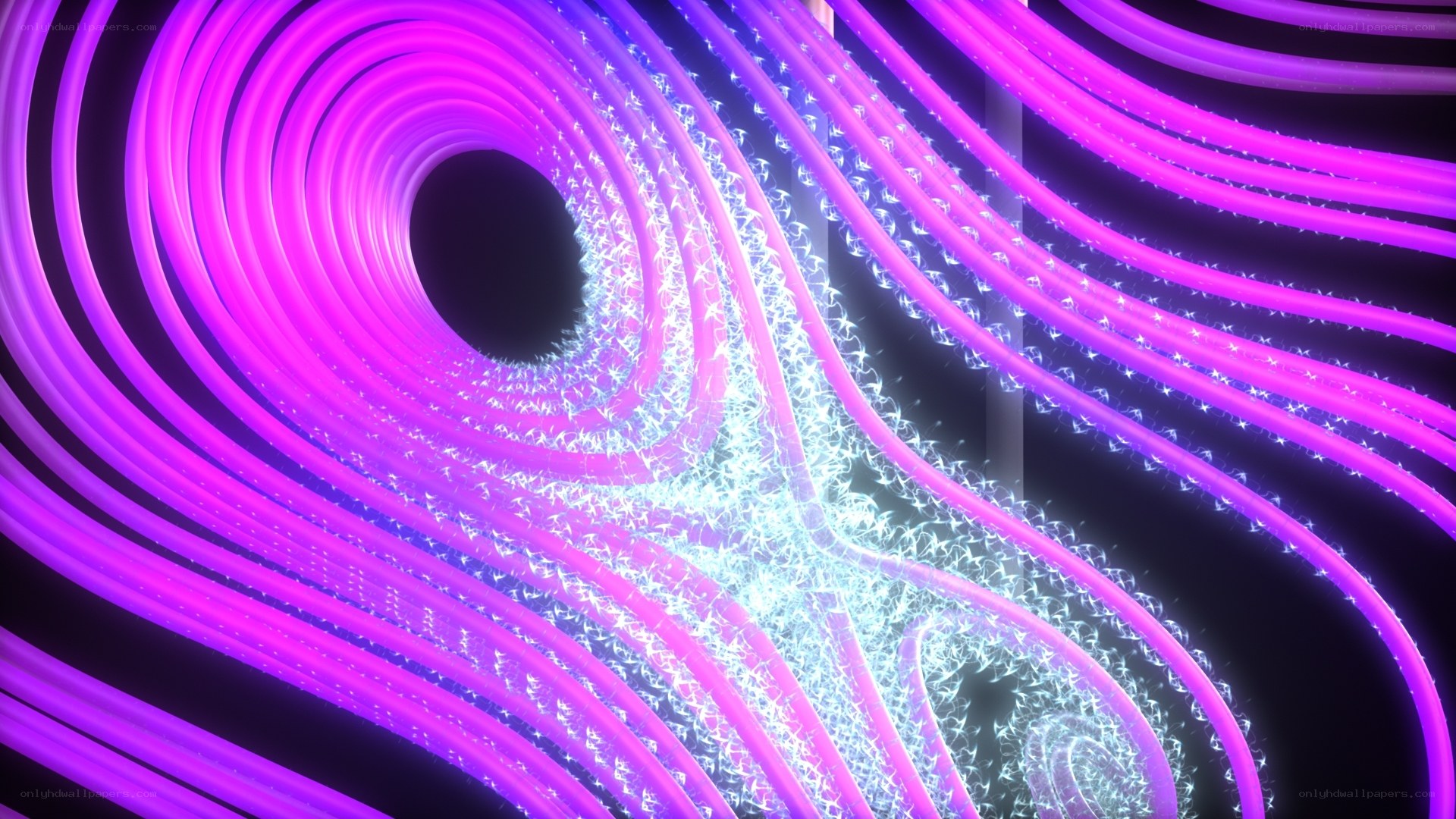 neon purple light waves