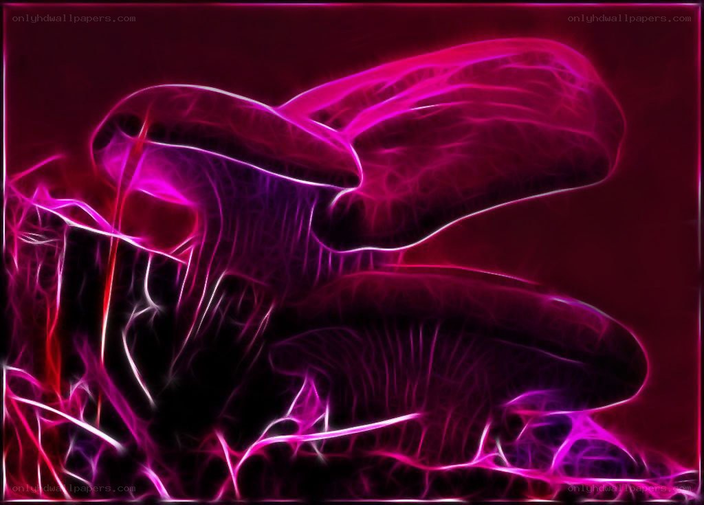neon purple mushroom art