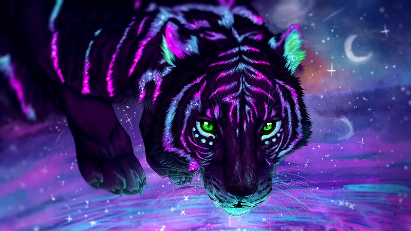 Neon Purple Tiger