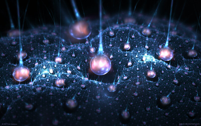 neon rain on a digital surface