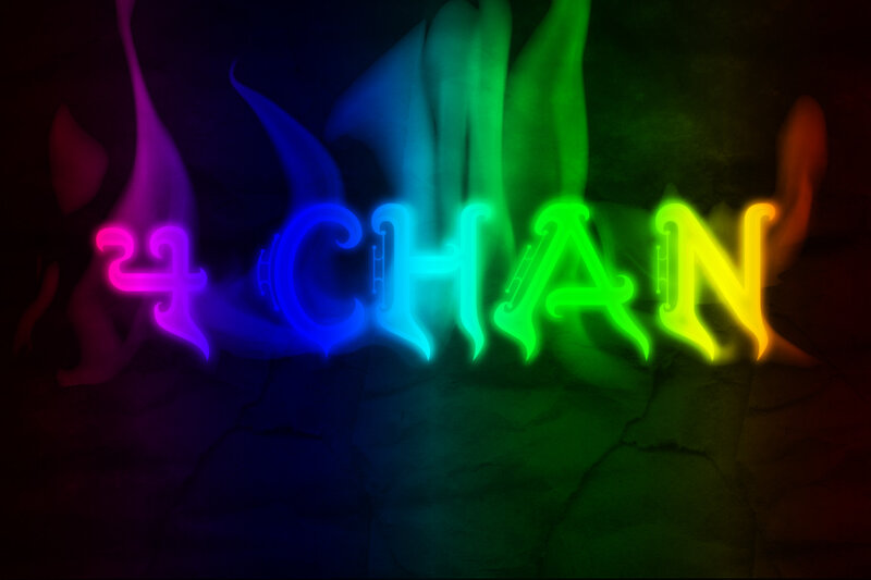 neon rainbow text art