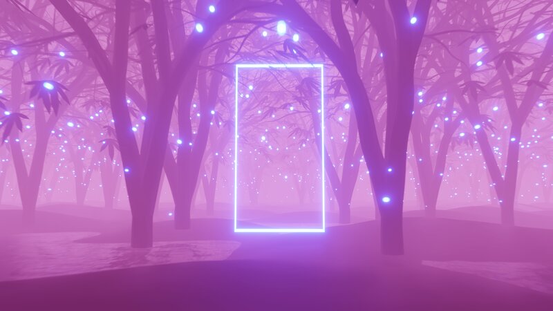 Neon Rectangle in Forest