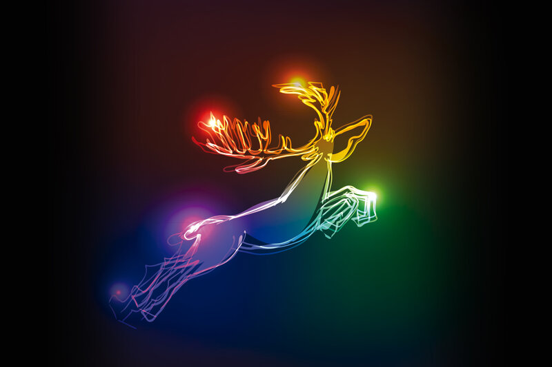 Neon Reindeer Outline