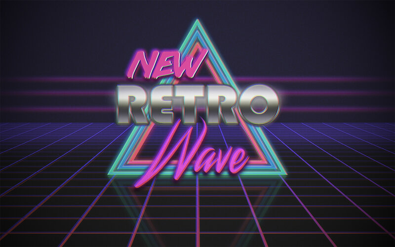 Neon Retro Wave Logo