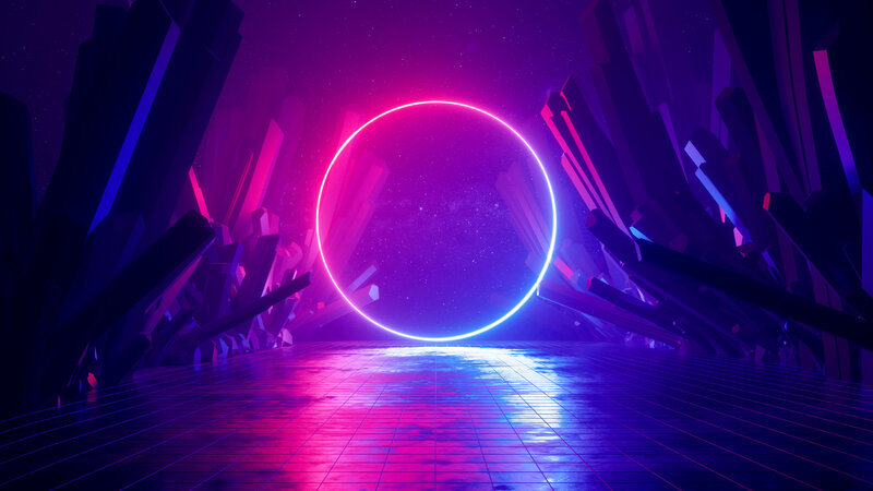 Neon Ring in Crystal Cave — Purple