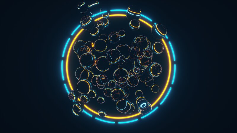 Neon Rings with Bubbles