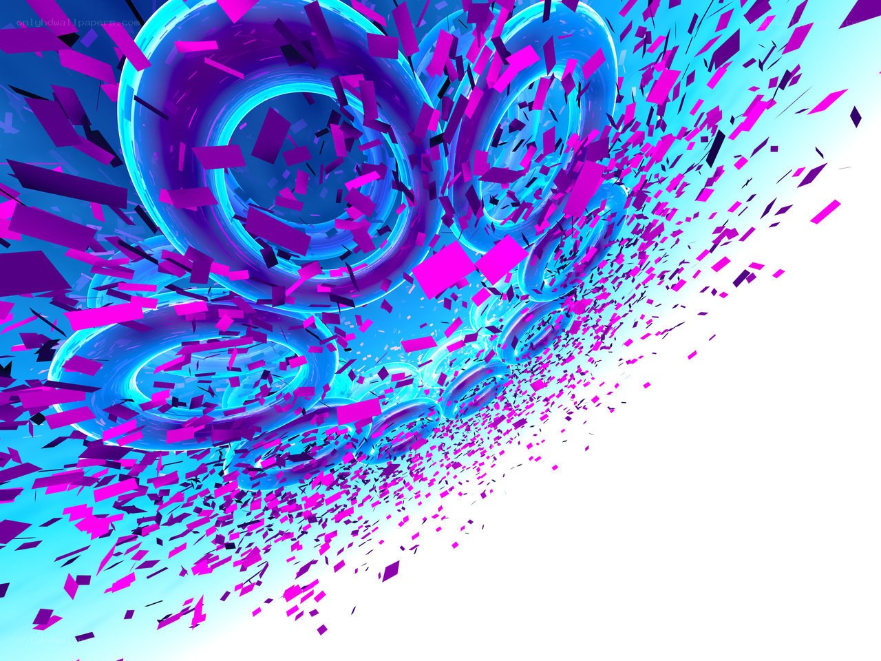 neon rings with confetti