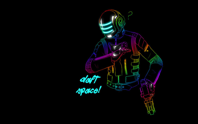 Neon Robot Character