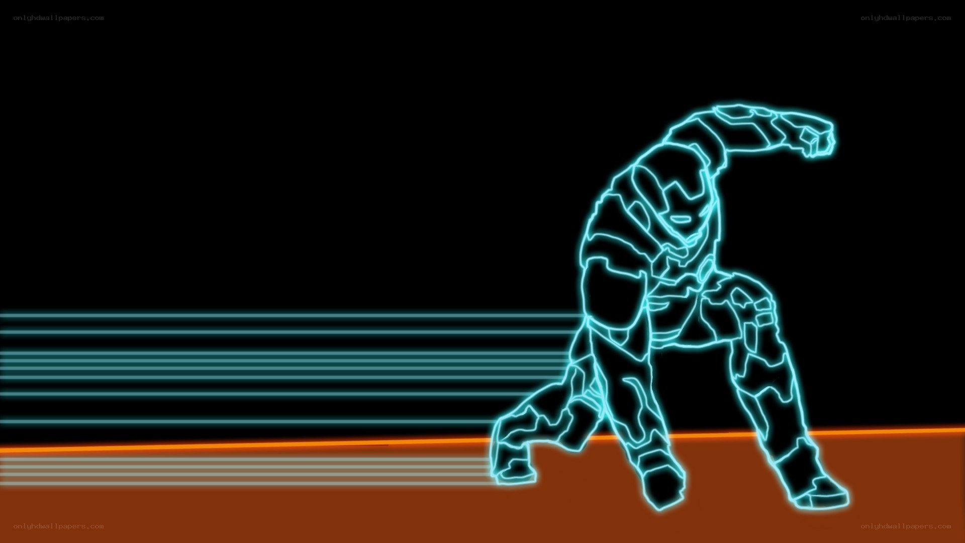 neon robot silhouette