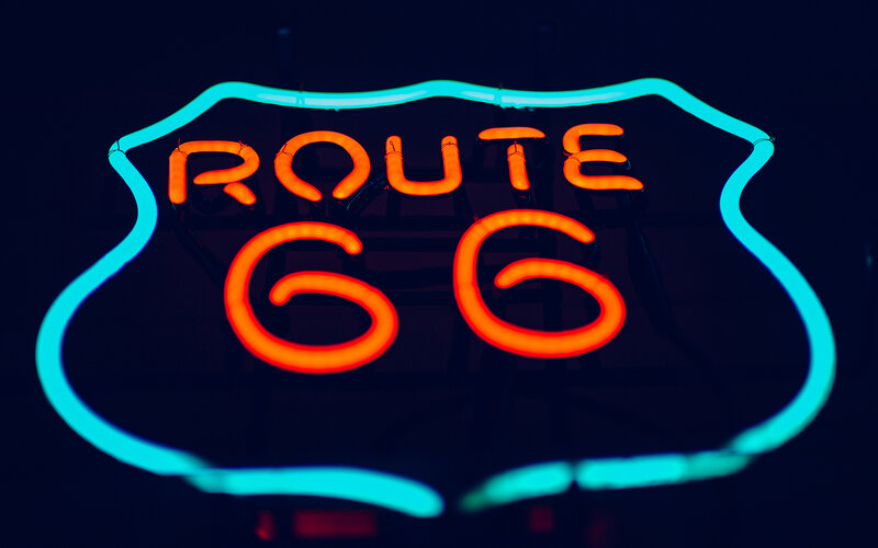 Neon Route 66 Sign