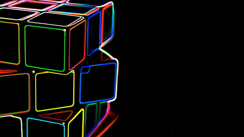 Neon Rubik's Cube