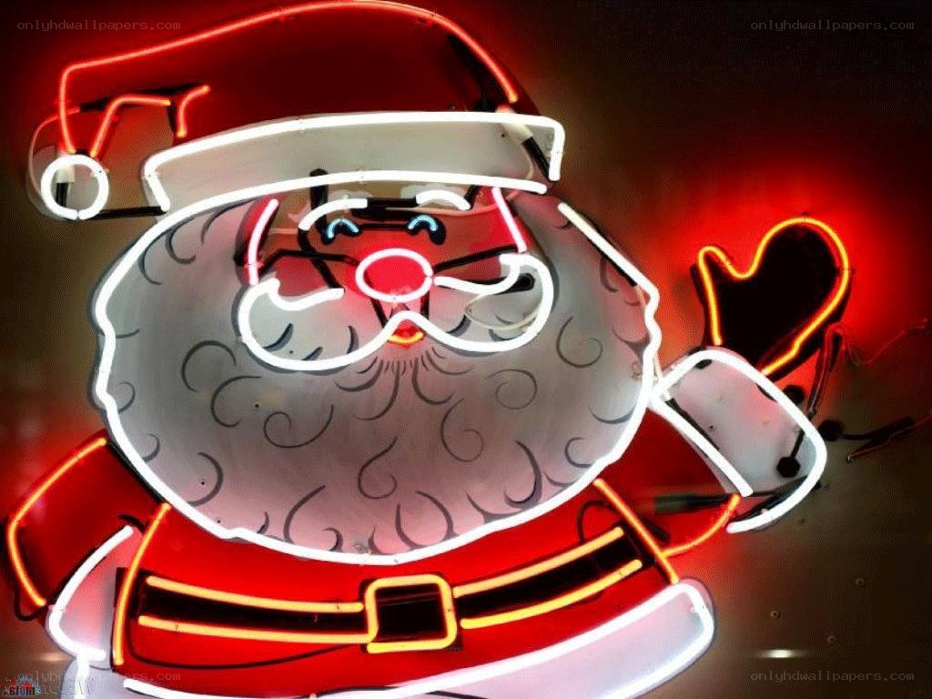 Neon Santa Claus sign
