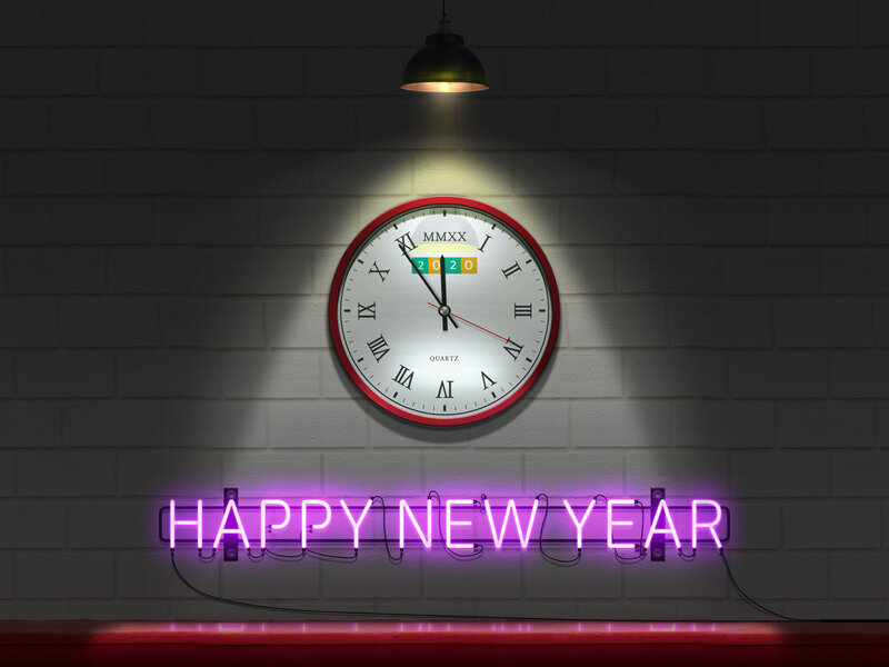 Neon Sign and Clock