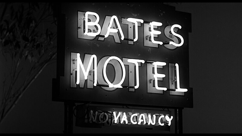 Neon Sign at Night — Black, Dramatic