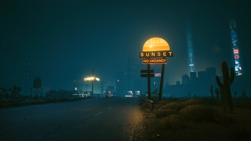 Neon Sign at Night — Blue