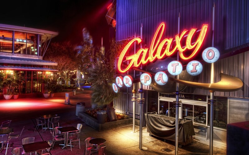 Neon Sign at Night — Red, Dramatic