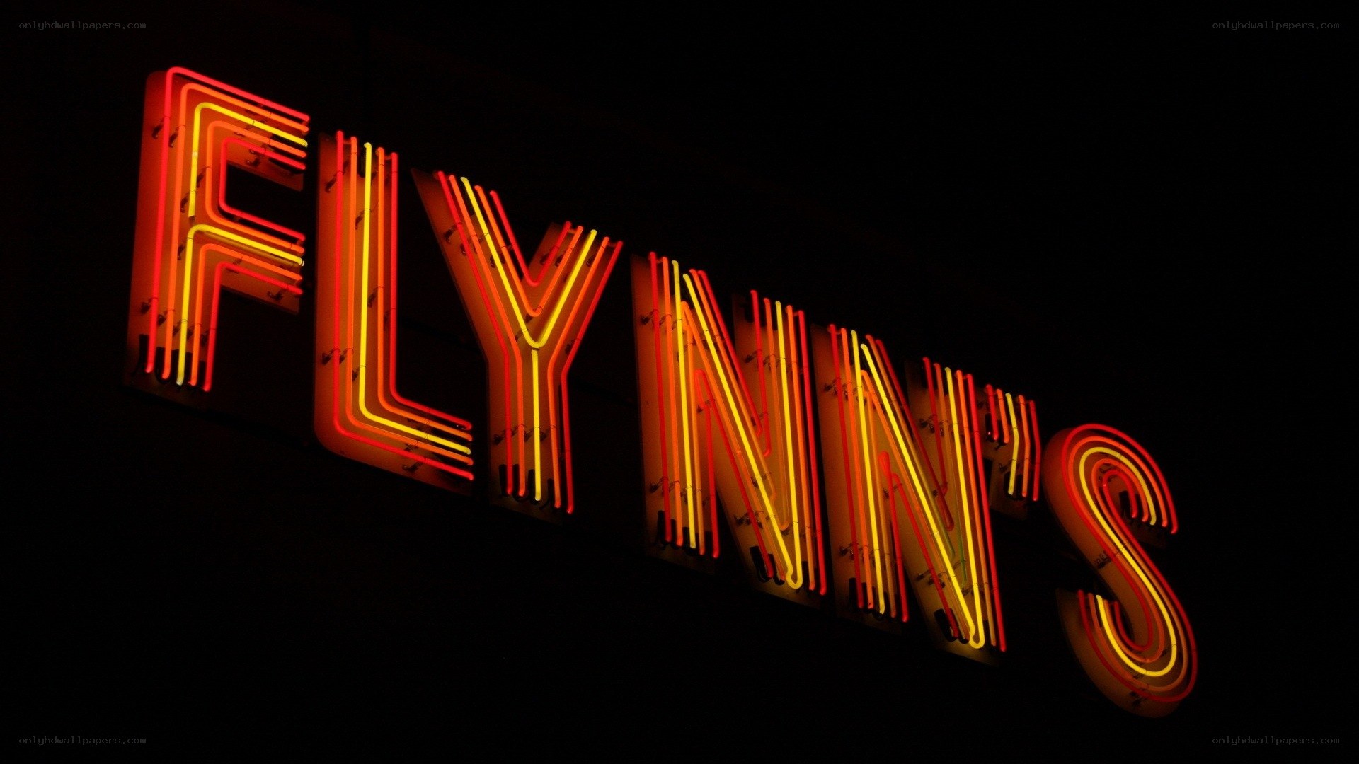 neon sign for flynn's