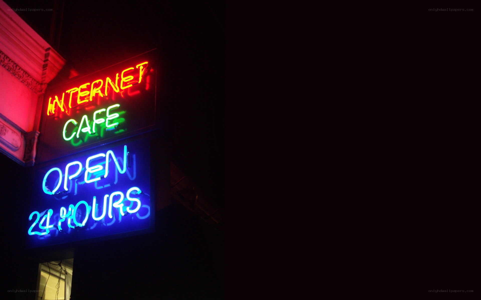 Neon sign for internet cafe
