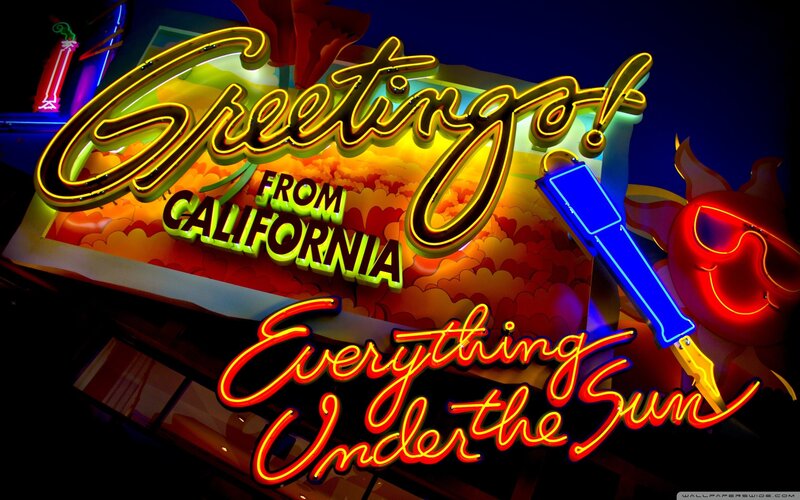 Neon sign from California