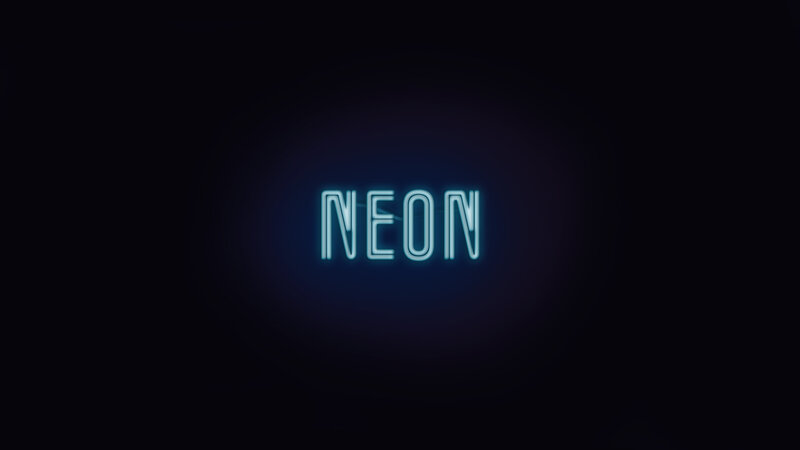 Neon Sign Glowing Blue