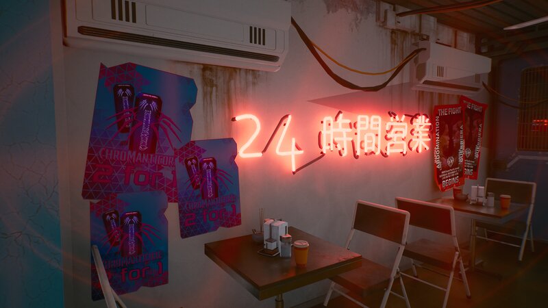 Neon Sign in Diner