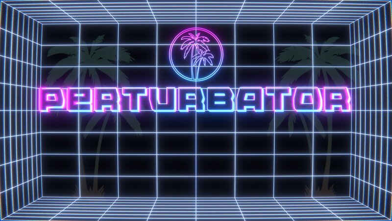 Neon Sign in Grid Room