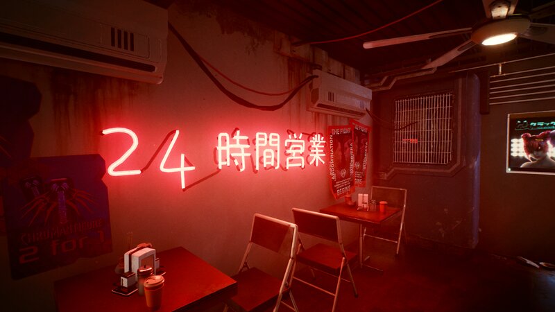 Neon Sign in Restaurant