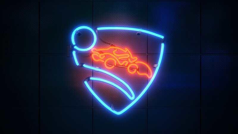 Neon Sign of Car — Blue