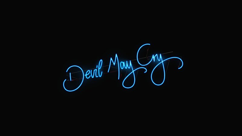 Neon Sign on Black Background — Blue