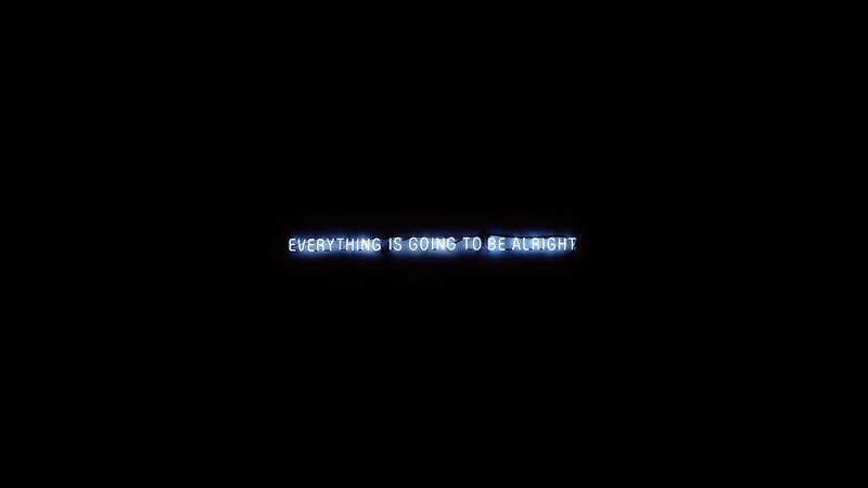 Neon Sign on Black Background — Calm, Night