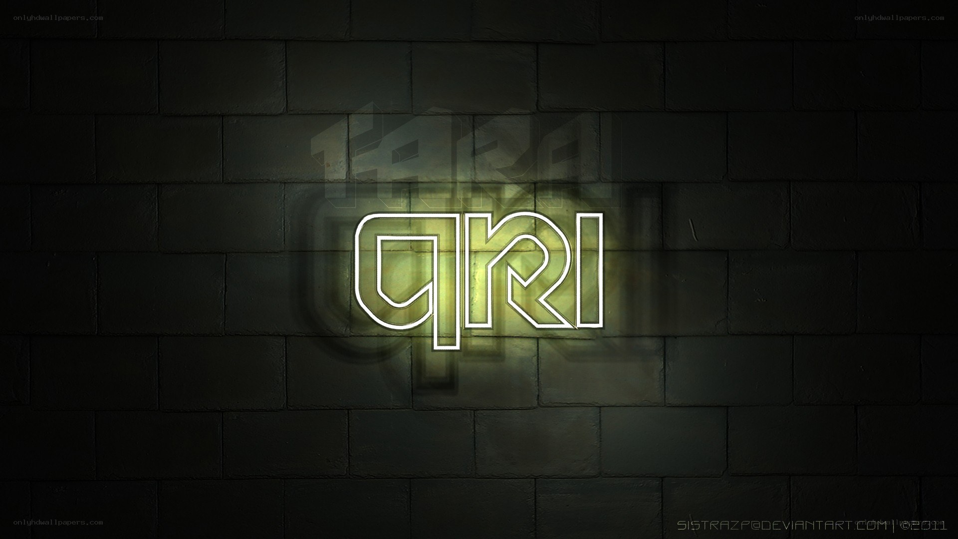 neon sign on brick wall