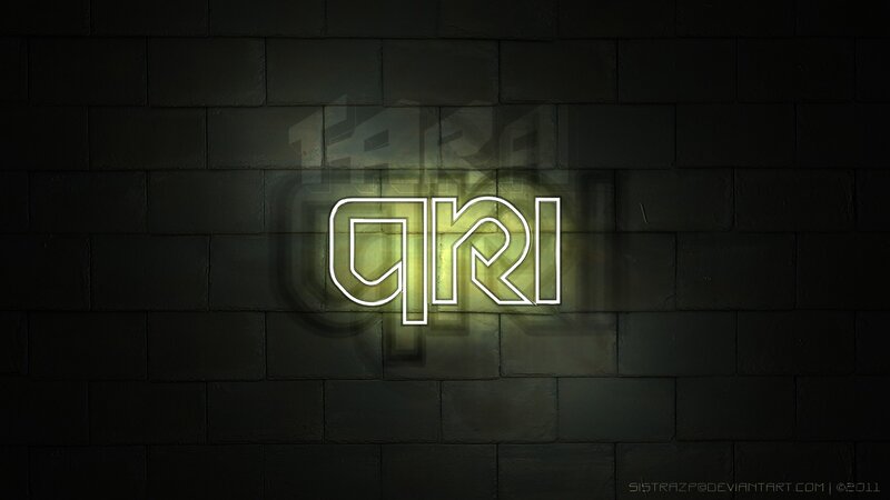 Neon Sign on Brick Wall — Black, Dark, Night