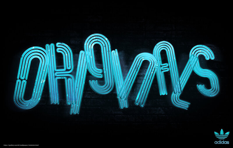 Neon Sign on Brick Wall — Blue, Dark, Night