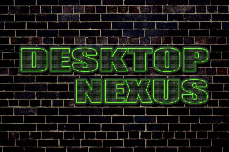 Neon Sign on Brick Wall — Green