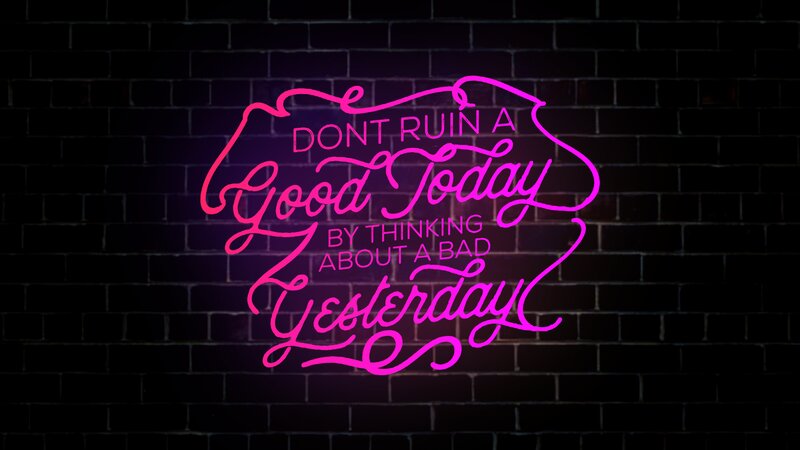 Neon Sign on Brick Wall — Pink, Calm
